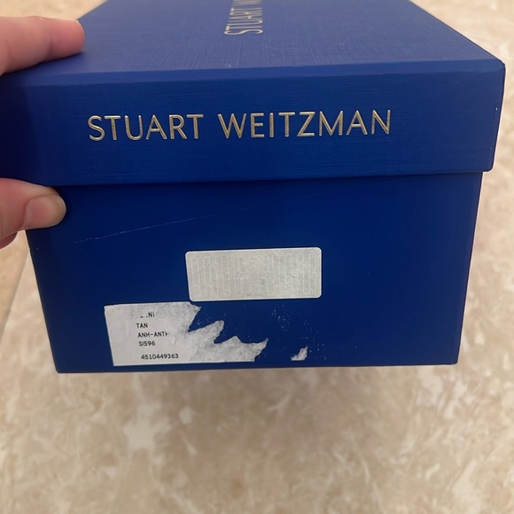 Stuart Weitzman Blue Empty Shoe Box & Pink Logo Dust Bag Set - Picture 3 of 5